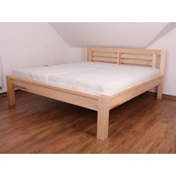 Postel Mivepo ADÉLA Dřevěná postel z masivu, bez úložného prostoru Borovice Teak 100 x 200 cm