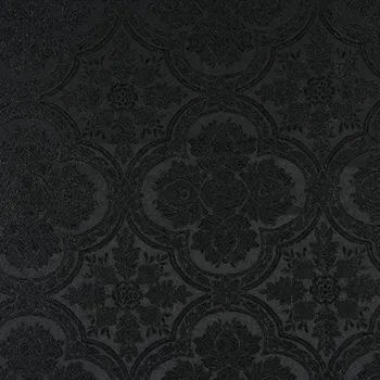 Brokát / látka na kroje černá vzor 2