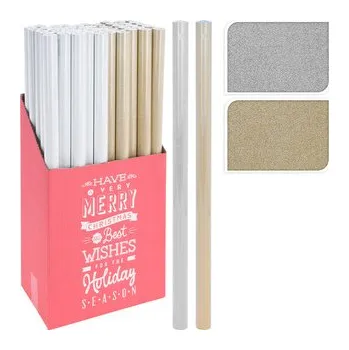 Balící papír Dárkový balicí papír 70x150 cm (stříbrný, zlatý)