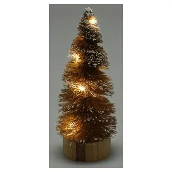 Vánoční dekorace Vánoční stromek s 8x LED hnědý, 15 cm