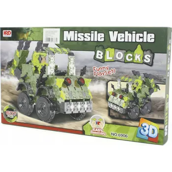 ostatní stavebnice STAVEBNICE BLOKY 3D Náklaďák raketomet raket 607DÍLŮ