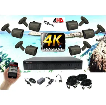 Kompletní kamerový systém Monitorrs Security 4K AHD 6 kamerový set 8 Mpix GTube (6036K6) (Monitorrs Security)