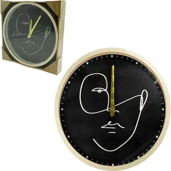 Hodiny Nástěnné hodiny Face, ø 30 cm, černé&nbsp;211261
