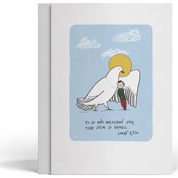 Timotej.cz Přání ke křtu, motiv: Ty jsi můj milovaný syn obálka: přání s bílou obálkou