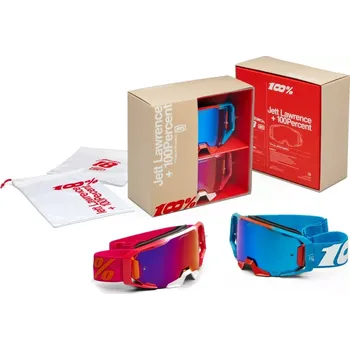 Motocyklové brýle Motokrosové / enduro brýle 100% ARMATIC Jett Lawrence Limited Edition Goggle Pack 50063-00001 / balení 2 kusů brýlí (motokrosové brýle, které nově definují pohodlí a vizuální čistotu)