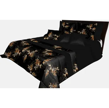 Přehoz na lůžko Přehoz v černé barvě s jemným květinovým vzorem Šířka: 260 cm | Délka: 240 cm