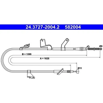 Brzdový systém Tažné lanko, parkovací brzda ATE 24.3727-2004.2