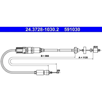 Spojkové lanko Tažné lanko, ovládání spojky ATE 24.3728-1030.2