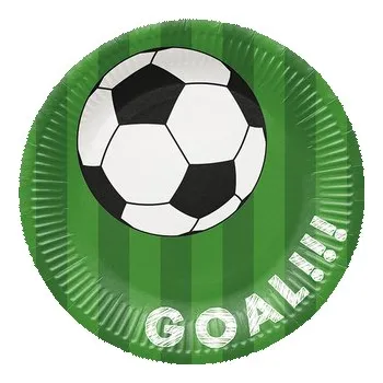 Talíř Papírový talíř PAW Eco 23 cm Soccer ball green / 8 ks