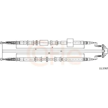 Brzdový systém Tažné lanko, parkovací brzda COFLE 11.5767