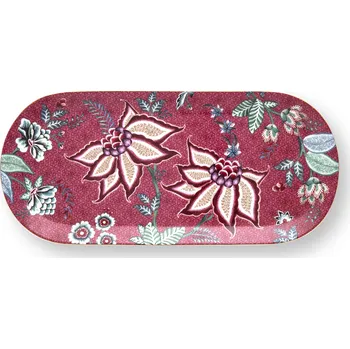 PIP Studio Dortový tác oválný Flower Festival tmavě růžová 33.3 x 15.5cm 51.018.131