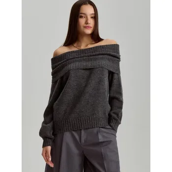 Dámský svetr Svetr s odhalenými rameny - L - House - tmavošedý - 819EX-90M