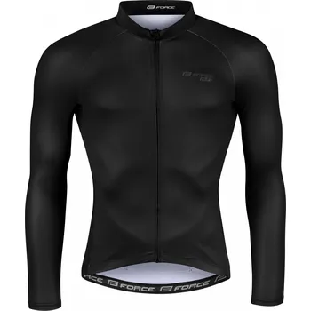 cyklistický dres FORCE dres PURE dlouhý rukáv, černý XXL