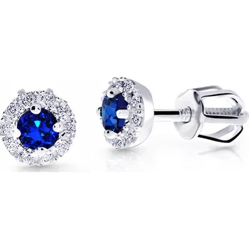 Náušnice Cutie Jewellery Něžné náušnice z bílého zlata s modrými zirkony Z9002-3100-30-60-X-2 + 2 měsíce na vrácení zboží