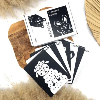 Lovelu Kontrastní kartičky pro miminka - Zvířátka