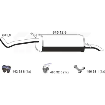 Tlumič výfuku Zadní tlumič výfuku ERNST 645126