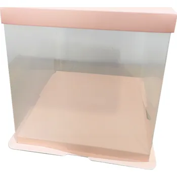 Jednorázové nádobí Dortová krabice lososová 40x26cm - Cakesicq