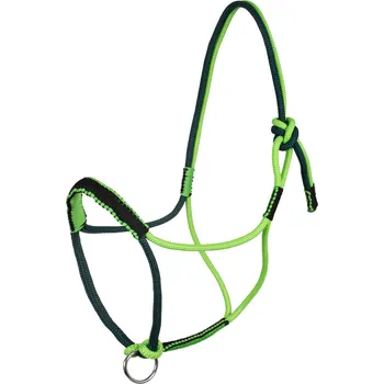 AMA Horse Barevná provazová ohlávka, zelená/limetka