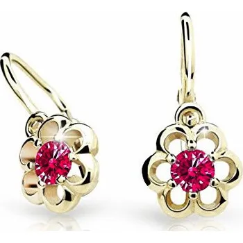 Náušnice Cutie Jewellery Zlaté dětské náušnice C1947-10-X-1 červená + 2 měsíce na vrácení zboží
