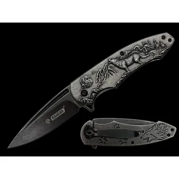 kapesní nůž Zavírací celokovový nůž -Vyjící vlk