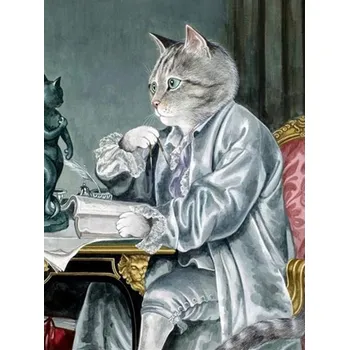 Obraz Obraz MALOVÁNÍ PODLE ČÍSEL S RÁMEM v sadě 50x40 Kočka Pán Kočka