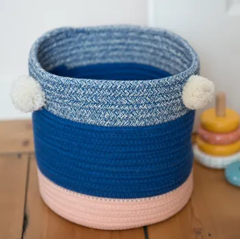 Úložný box Amadeus Košík na hračky 3 barev s bambulemi 22 x 23 cm