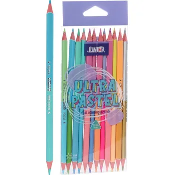 Kresba Junior Junior, 130216, oboustranné ergonomické pastelky, pastelové, 12/24 ks