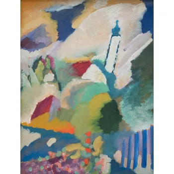 Plakát Plakát, Obraz - Murnau with church, Wassily Kandinsky