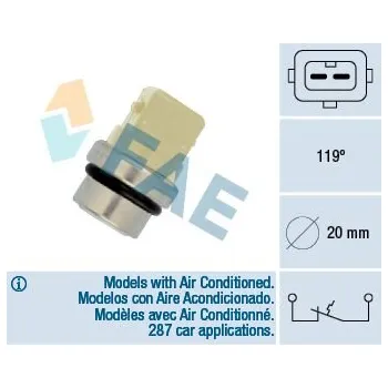 Teplotní spínač, varovná kontrolka chladiva FAE 35310
