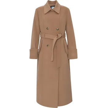 Dámský kabát KABÁT DKNY 140CM SLIM WOOL COAT CAMEL