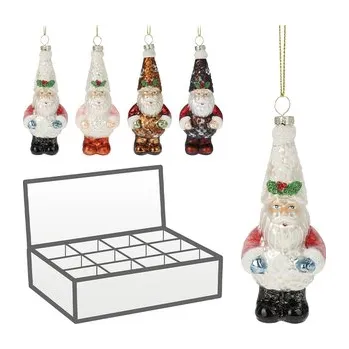 Vánoce Vánoční skleněná ozdoba Mikuláš 13 cm - 4 barevná provedení