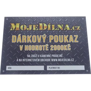 Auto-moto MDtools Dárkový poukaz MojeDílna.cz v hodnotě 2000 Kč Varianta: Online. platba předem