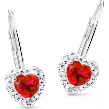Náušnice Cutie Jewellery Něžné náušnice s třpytivými zirkony Z8015-55-X-2 červená + 2 měsíce na vrácení zboží