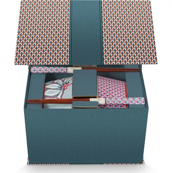 Pip Studio dárková sada 2 misek s hůlkami Flower Festival Oriental, modrá