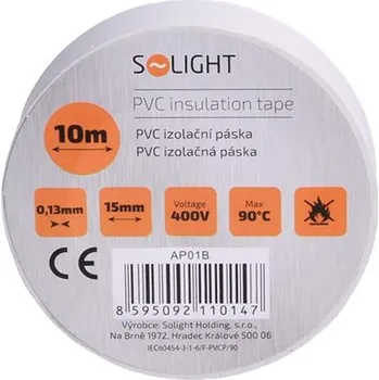 SOLIGHT Elektrikářská páska PVC izolační 15 mm x 10 m, bílá
