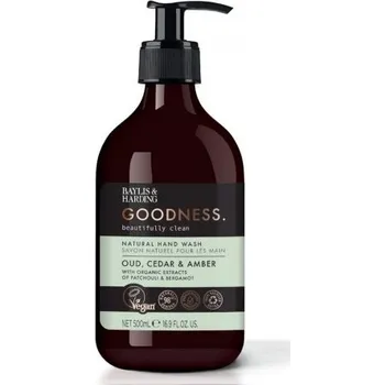 Koupelová kosmetika Baylis & Harding Goodness hand wash natural Oud, Cedar & Amber tekuté mýdlo 500ml