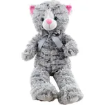 Plyšová Kočka s mašlí 55 cm šedá