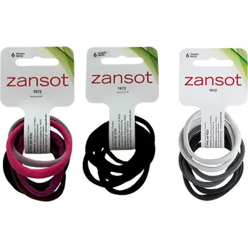 Zansot Elastické vlasové gumičky malé, jemná tkanina 3 × 6 ks