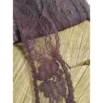 Krajka Silonová krajka šíře 40 mm barva hnědá