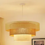 Brilagi - Lustr na lanku CEDAR LUNETA 1xE27/15W/230V pr. 60 ratan/hnědá/krémová