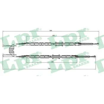 Lanko parkovací brzdy Tažné lanko, parkovací brzda LPR C0538B