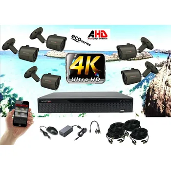 Kompletní kamerový systém Monitorrs Security 4K AHD 5 kamerový set 8 Mpix GTube (6036K5) (Monitorrs Security)
