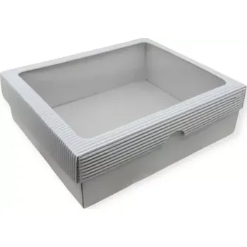 Dárková krabička Dárková krabička v bílé barvě s průhledným okénkem 23x19x7 cm