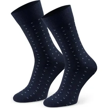 Pánské ponožky Tmavě modré vzorované pánské oblekové ponožky Art.056 IC251, NAVY BLUE Velikost: 45/47