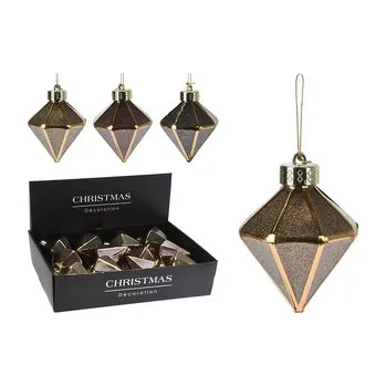 Vánoční dekorace Vánoční diamant 80 mm, glitrovaný dekor (3 barvy) cena za 1 ks