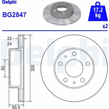 Brzdový kotouč Brzdový kotouč DELPHI BG2847