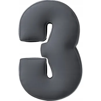 Polštář YellowTipi Polštář Číslice 3 grafitově šedá