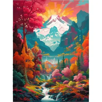 Diamantové malování HUACAN DIAMOND PAINTING - DIAMANTOVÁ MOZAIKA - HORY 27