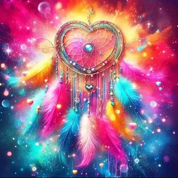 Diamantové malování HUACAN DIAMOND PAINTING - DIAMANTOVÁ MOZAIKA - LAPAČ SNŮ 06