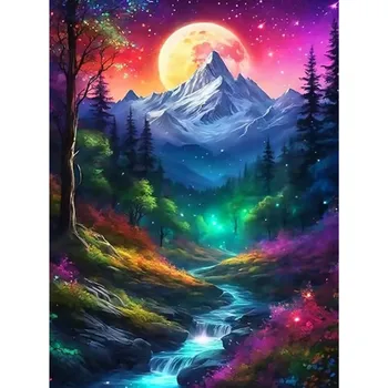 Diamantové malování HUACAN DIAMOND PAINTING - DIAMANTOVÁ MOZAIKA - HORY 22